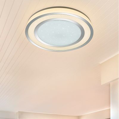 Chrómová stropná lampa moderná, Saleem, 45 W, LED nastaviteľný od teplej po studenú bielu, s vypínačom
