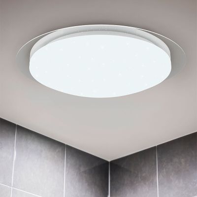 Biele stropné svietidlo do kúpeľne moderné, Marlena, 18,5 W, LED 4000 K, IP44, s diaľkovým ovládačom