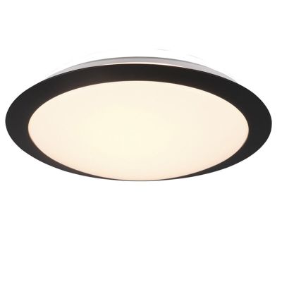 Čierne stropné svietidlo do kúpeľne plastové, Ronan, 12 W, LED 3000 K, IP44