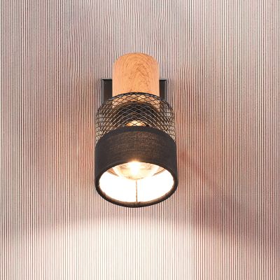 Čierne nástenné bodové svietidlo retro, Solmaz