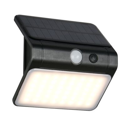 Čierne solárne vonkajšie nástenné svietidlo plastové, Mijs, 2,5 W, LED 4000 K, IP44