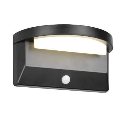Čierne solárne vonkajšie nástenné svietidlo moderné, Neelam, 8 W, LED 4000 K, IP44