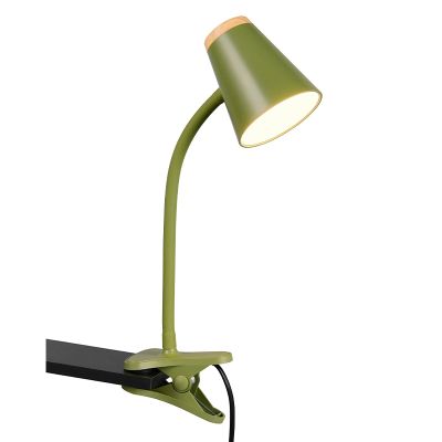 Zelená lampa na klip moderná, Rahul, 4,5 W, LED 3000 K, s vypínačom