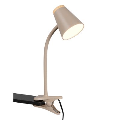 Hnedá lampa na klip moderná, Rahul, 4,5 W, LED 3000 K, s vypínačom