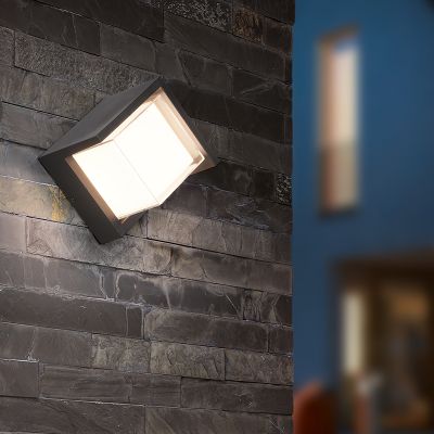 Čierne vonkajšie svietidlo plastové, Riekje, 8 W, LED 3000 K, IP54