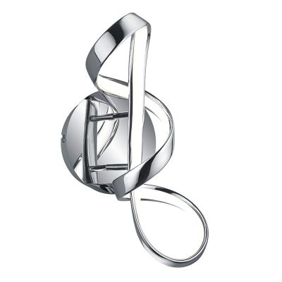 Chrómové nástenné svietidlo dizajnové, Renso, 18 W, LED 4000 K, s 3-stupňovým stmievačom