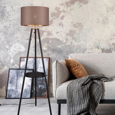 Taupeová stojaca lampa so statívom moderná, Wendel, s vypínačom