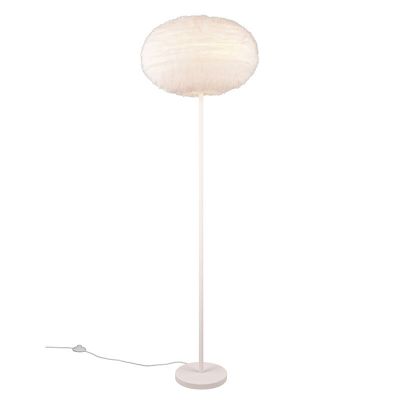 Béžová stojaca lampa textílná, Vijay, s vypínačom