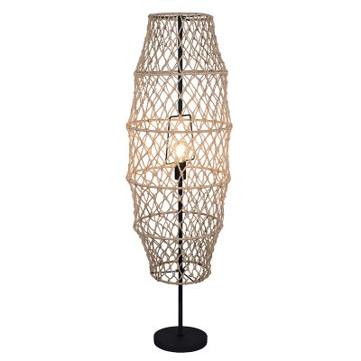Hnedá stojaca lampa rustikálna, Liduina, s vypínačom
