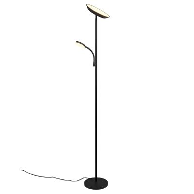 Čierna stojaca lampa moderná, Shahid, 17 W, LED nastaviteľný od teplej po studenú bielu, s dotykovým stmievačom