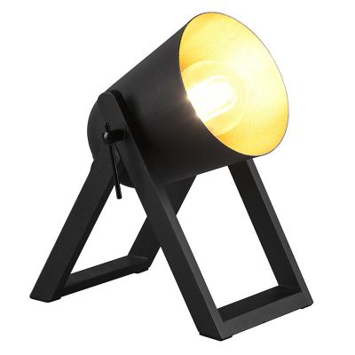 Čierna stolová lampa moderná, Sacha, s vypínačom