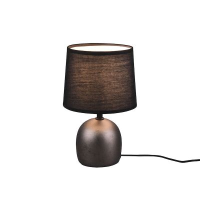 Keramická stolová lampa niklová, Myrna, s vypínačom