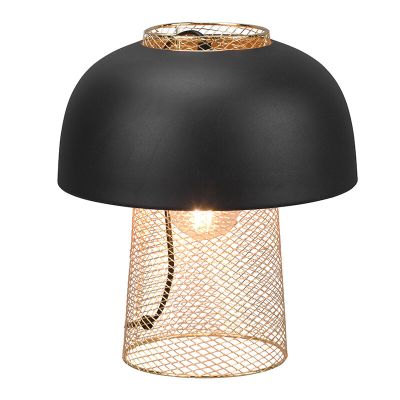 Čierna stolová lampa industriálna, Sylvano, s vypínačom