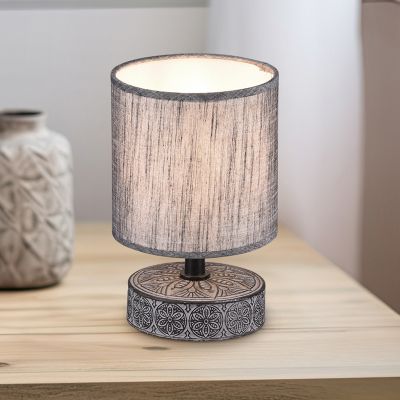 Keramická stolová lampa sivá, Lola, s vypínačom