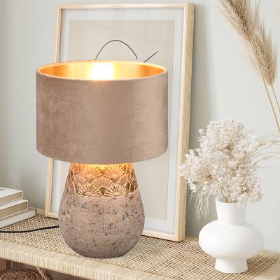 Sivá stolová lampa východná, Selim, s vypínačom