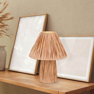 Papierová stolová lampa hnedá, Nurten, s vypínačom