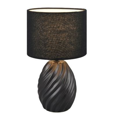 Čierna stolová lampa retro, Roeland, s vypínačom
