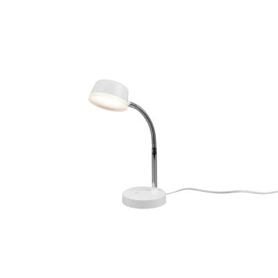 Biela lampa na písací stôl moderná, Fabio, 4,5 W, LED 3000 K, s vypínačom