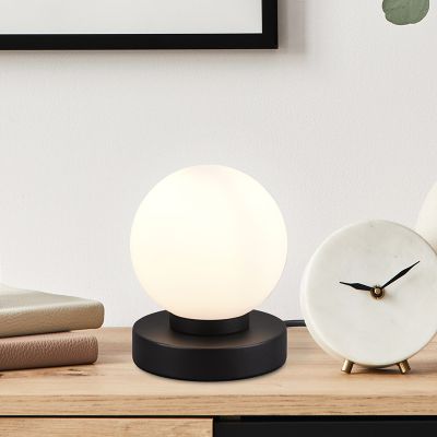 Čierna stolová lampa kovová, Serdal, s vypínačom