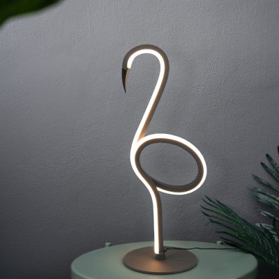 Čierna stolová lampa dizajnová, Puk, 6 W, LED 3000 K, s vypínačom