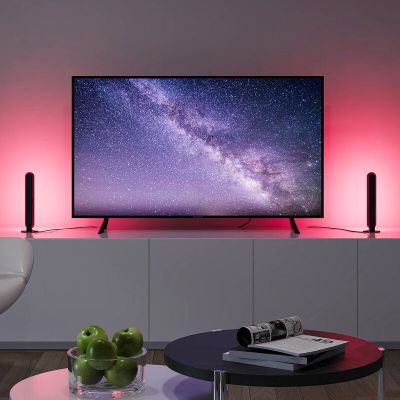 Čierna stolová lampa moderná, Umit, 3 W, LED RGB, s diaľkovým ovládačom