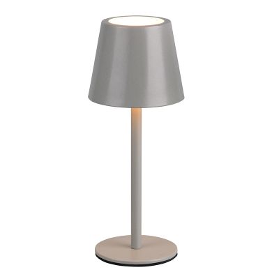 Sivá nabíjateľná stolová lampa kovová, Priya, 1,6 W, LED nastaviteľný od teplej po studenú bielu, s 3-stupňovým stmievačom