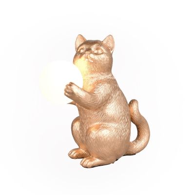 Zlatá stolová lampa moderná, Gatto, s vypínačom
