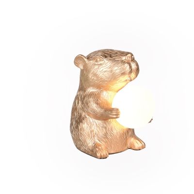 Zlatá stolová lampa moderná, Reduan, s vypínačom