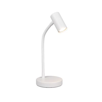 Biela stolová lampa moderná, Suradj, s vypínačom