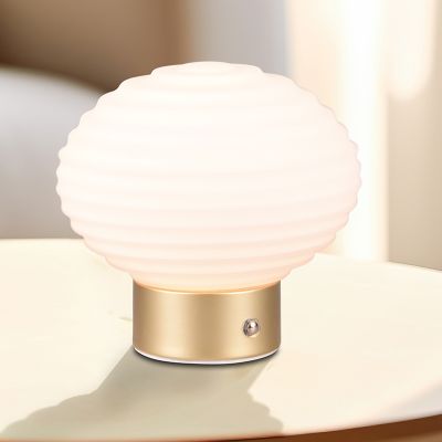 Mosadzná nabíjateľná stolová lampa retro, Walid, 2 W, LED 3000 K, s dotykovým stmievačom