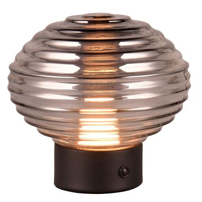 Čierna nabíjateľná stolová lampa retro, Walid, 2 W, LED 3000 K, s dotykovým stmievačom