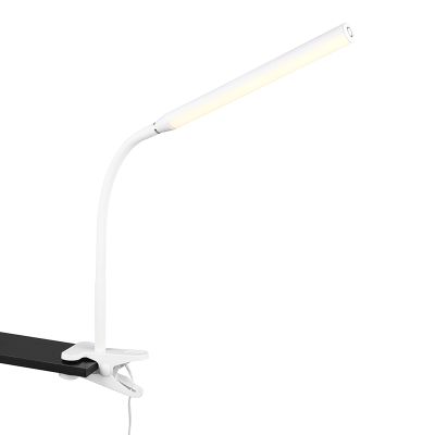 Biela lampa na klip moderná, Rommert, 5 W, LED nastaviteľný od teplej po studenú bielu, s dotykovým stmievačom