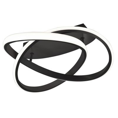 Čierna stropná lampa moderná, Sanura, 18 W, LED 3000 K