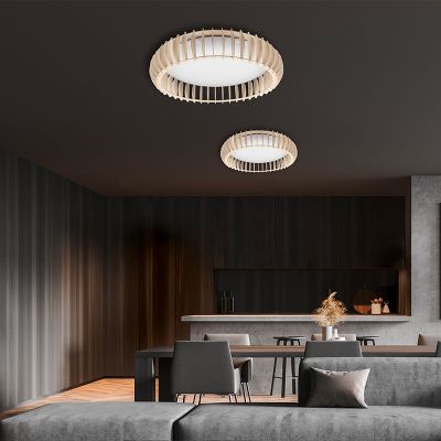 Biela stropná lampa moderná, Bilge, 38 W, LED nastaviteľný od teplej po studenú bielu, s diaľkovým ovládačom