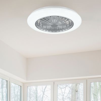 Moderný stropný ventilátor Damyan, sivý, 30W, RGBW LED, s diaľkovým ovládaním