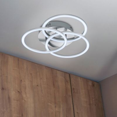 Niklová stropná lampa moderná, Kobus, 27 W, LED nastaviteľný od teplej po studenú bielu, s diaľkovým ovládačom