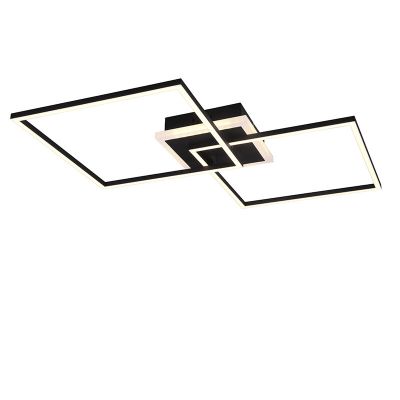 Čierna stropná lampa moderná, Naud, 29 W, LED 3000 K, s diaľkovým ovládačom