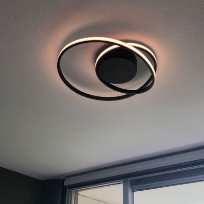 Čierna stropná lampa moderná, Sassandra, 22 W, LED 3000 K, s 3-stupňovým stmievačom