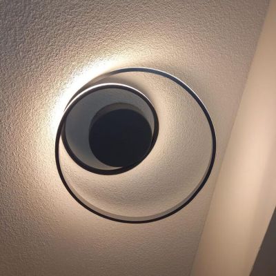Taupeová stropná lampa moderná, Sassandra, 22 W, LED 3000 K, s 3-stupňovým stmievačom
