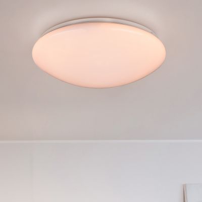 Biela stropná lampa moderná, Neda, 18 W, LED nastaviteľný od teplej po studenú bielu, s diaľkovým ovládačom