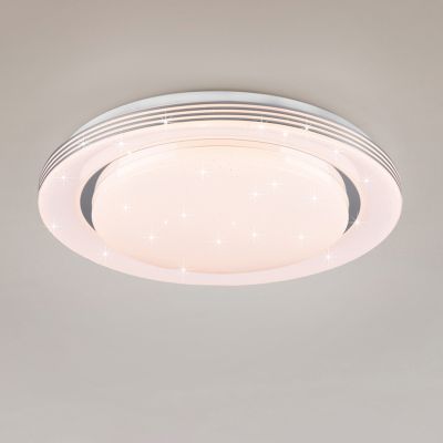 Biela stropná lampa moderná, Alpha, 18 W, LED nastaviteľný od teplej po studenú bielu, s diaľkovým ovládačom