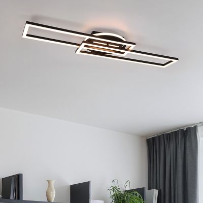 Čierna stropná lampa moderná, Jadon, 30 W, LED nastaviteľný od teplej po studenú bielu