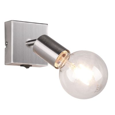 Niklové nástenné bodové svietidlo moderné, Odin, s vypínačom