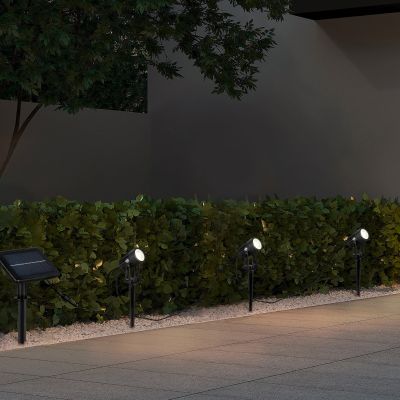 Čierne solárne zapichovacie svietidlo hliníkové, Mijke, 0,5 W, LED 4000 K, IP44