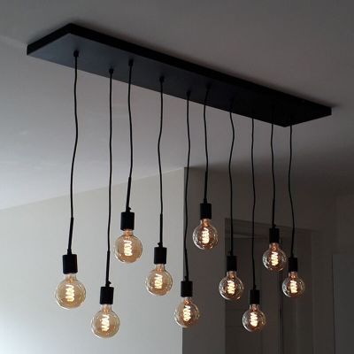 Industriálne visiace svietidlo čierne, Bolb