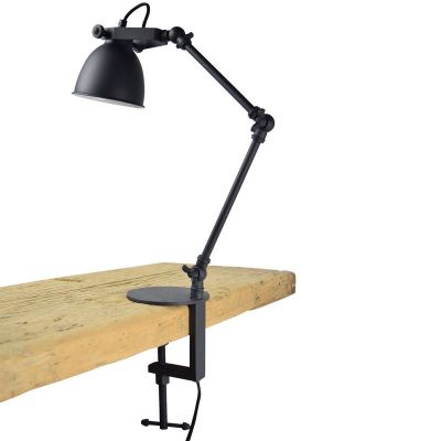 Industriálna lampa na klip čierna, Morani, s vypínačom