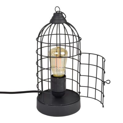 Industriálna stolová lampa čierna, Minca, s vypínačom