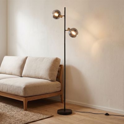 Moderná stojaca lampa sivá, Avery, s vypínačom