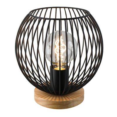 Industriálna stolová lampa čierna, Wiro, s vypínačom