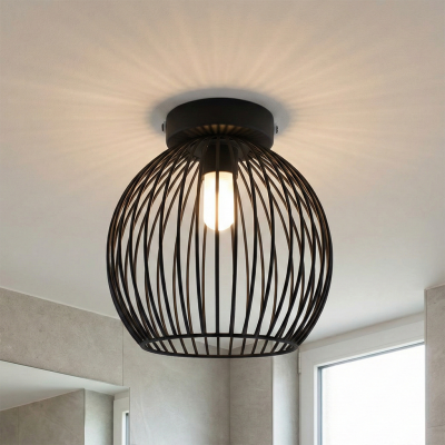 Industriálne stropné svietidlo do kúpeľne čierne, Wiro, IP44